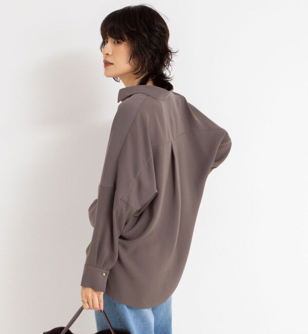 NOLLEY'S sophi「《morisachiシリーズとセットアップ対応》ウォッシャブルダブルサテンスキッパーブラウス」|シャツ・ブラウス|