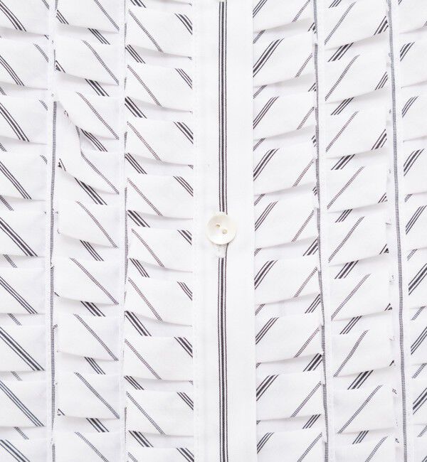 NOLLEY'S「【MARILYN MOON/マリリーンムーン】タックフリルストライプブラウス」|シャツ・ブラウス|