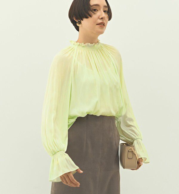 NOLLEY'S「ウォッシャブル2WAY割繊衿フリルブラウス」|シャツ・ブラウス|