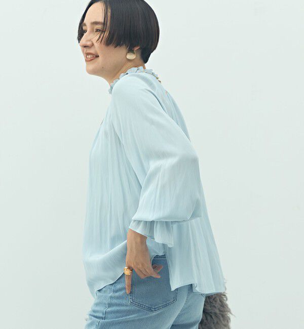NOLLEY'S「ウォッシャブル2WAY割繊衿フリルブラウス」|シャツ・ブラウス|