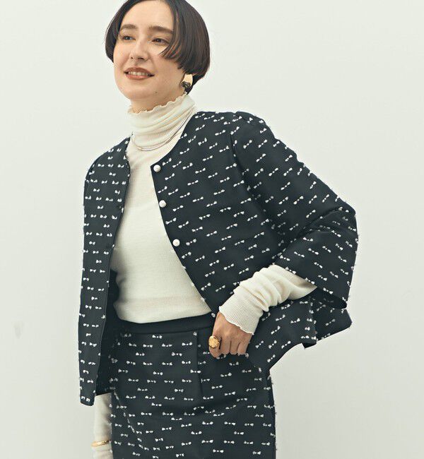 NOLLEY'S「《セットアップ対応》ウォッシャブルリボンジャガード2WAYブラウス」|シャツ・ブラウス|