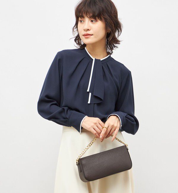 NOLLEY'S「ウォッシャブルストレッチジョーゼットボウタイ風ブラウス」|シャツ・ブラウス|