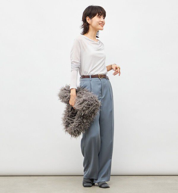 NOLLEY'S sophi「ウォッシャブルカシミヤシルクシアーラメドレープロンT」|Tシャツ・カットソー|