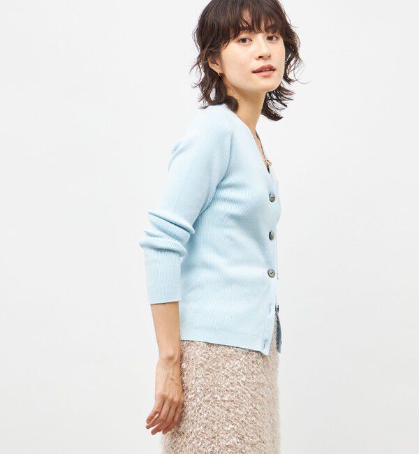 NOLLEY'S sophi「《アンサンブル対応》《手洗い可能》カシミヤ混リブVネックカーディガン」|カーディガン|