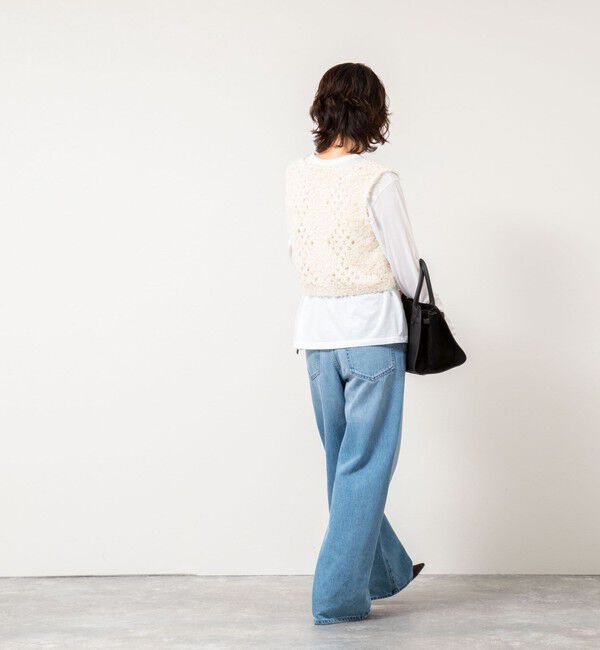 NOLLEY'S「《手洗い可能》カットフェザーヤーン透かし柄2WAYビスチェ」|ベスト・ジレ|