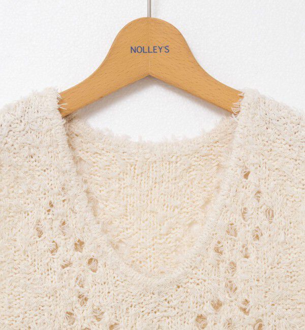 NOLLEY'S「《手洗い可能》カットフェザーヤーン透かし柄2WAYビスチェ」|ベスト・ジレ|