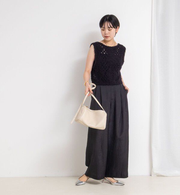 NOLLEY'S「《手洗い可能》カットフェザーヤーン透かし柄2WAYビスチェ」|ベスト・ジレ|