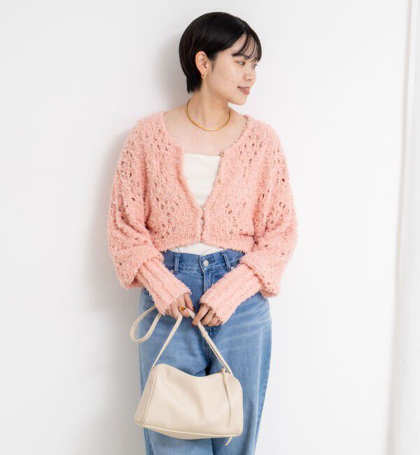 NOLLEY'S「《手洗い可能》カットフェザーヤーン透かし柄2WAYカーディガン」|カーディガン|