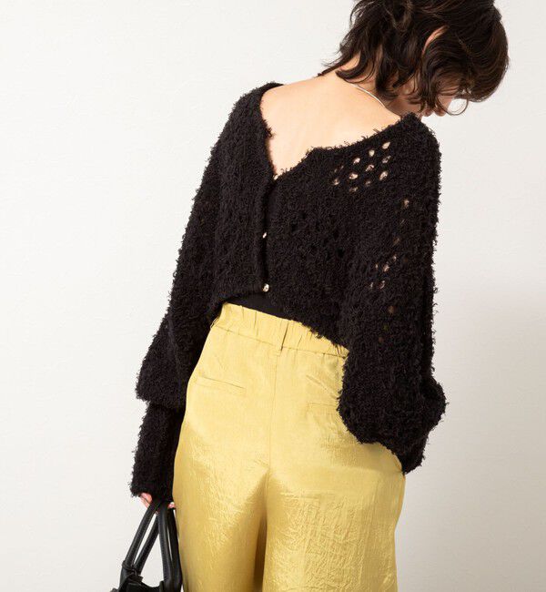 NOLLEY'S「《手洗い可能》カットフェザーヤーン透かし柄2WAYカーディガン」|カーディガン|