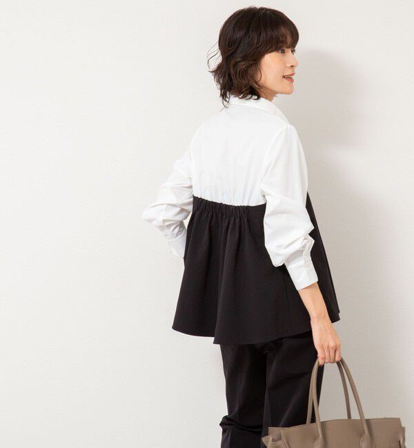 NOLLEY'S「《セットアップ対応》ウォッシャブルビスチェ風切替シャツ」|シャツ・ブラウス|
