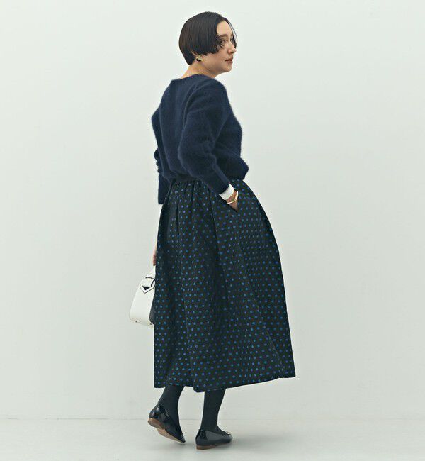 NOLLEY'S「ウォッシャブルドットジャガードタックフレアスカート」|スカート|