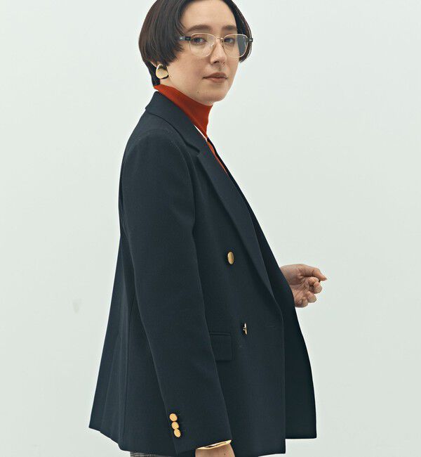 NOLLEY'S「ウォッシャブルウール調ダブルジャケット」|テーラードジャケット|