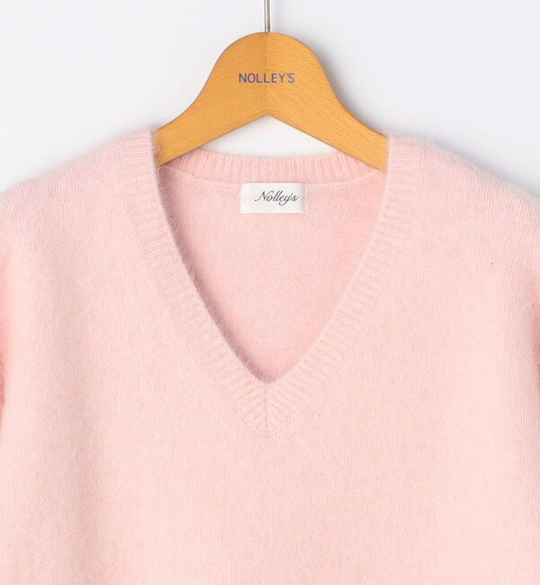 NOLLEY'S「《手洗い可能》ヘアリーストレッチVネックプルオーバーニット」|ニット・セーター|