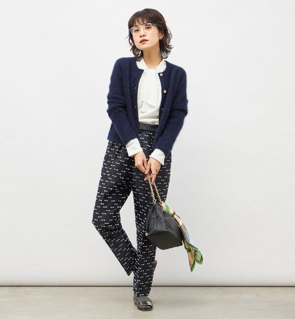 NOLLEY'S「ヘアリークルーネックニットジャケット」|カーディガン|