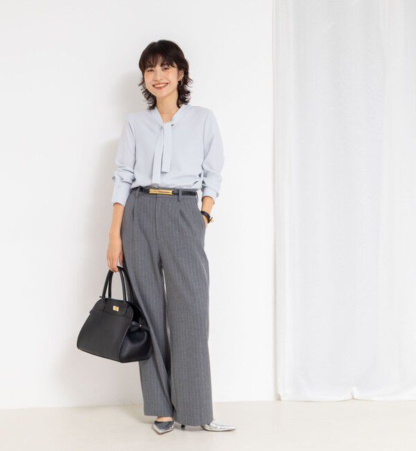 NOLLEY'S sophi「ウォッシャブルストレッチバックサテンボウタイブラウス」|シャツ・ブラウス|