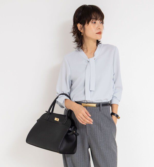 NOLLEY'S sophi「ウォッシャブルストレッチバックサテンボウタイブラウス」|シャツ・ブラウス|