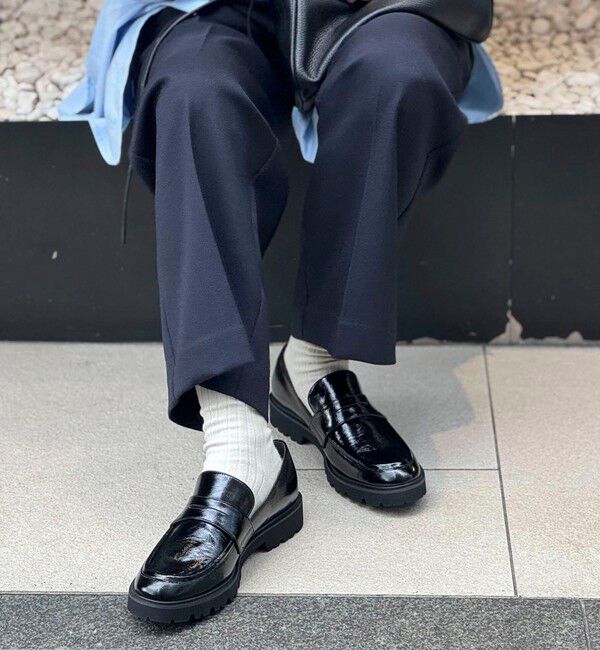 NOLLEY'S「ワッシャーエナメルタンクローファー」|ビジネス・ドレスシューズ|ブラック