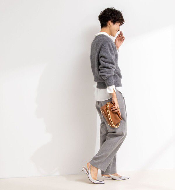 NOLLEY'S「◇【WEB限定】ウォッシャブルオトナサテン衿カフス付きＴブラウス」|シャツ・ブラウス|