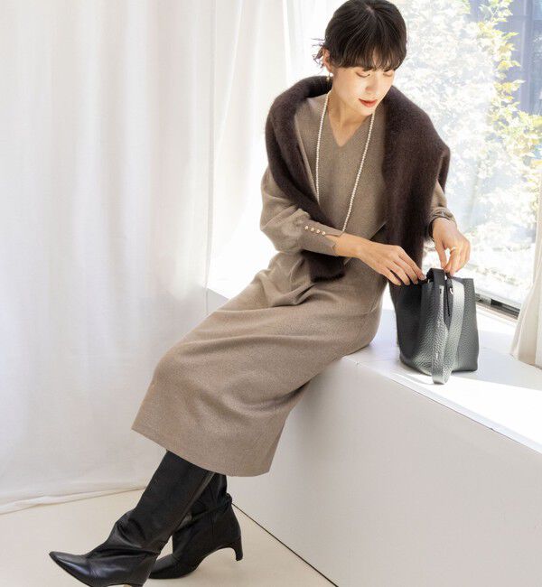 NOLLEY'S sophi「◇【WEB限定】ウォッシャブルラメ総針Vネックコクーンワンピース」|ワンピース|