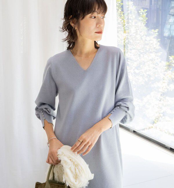 NOLLEY'S sophi「◇【WEB限定】ウォッシャブルラメ総針Vネックコクーンワンピース」|ワンピース|