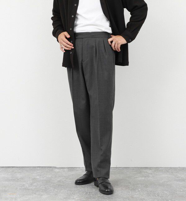 NOLLEY'S goodman「SOLOTEX ストレッチサキソニー NSN2タックスラックス 25AW」|スラックス|チャコールグレー