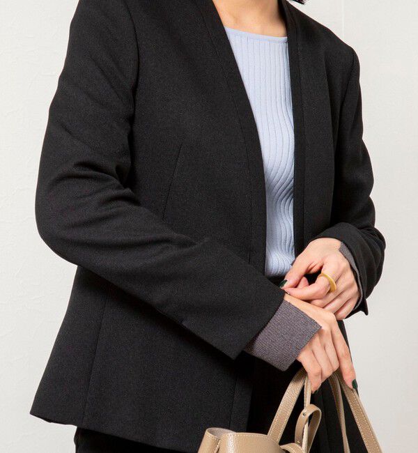 NOLLEY'S sophi「《セットアップ対応》ウォッシャブルウール調ノーカラージャケット」|ノーカラージャケット|