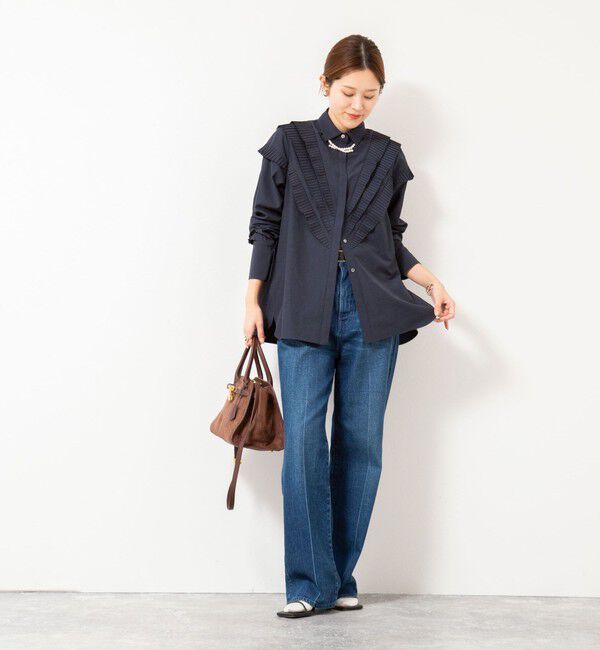 NOLLEY'S「【MARILYN MOON/マリリーンムーン】Vタックフリルブラウス」|シャツ・ブラウス|