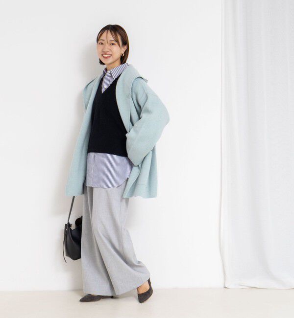 Rie Miller「ハーフ丈フーディー リバー風ニットコート」|その他|