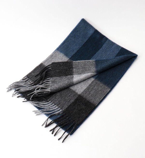 NOLLEY'S goodman「カシミヤチェックマフラー30」|ストール|グレー系1