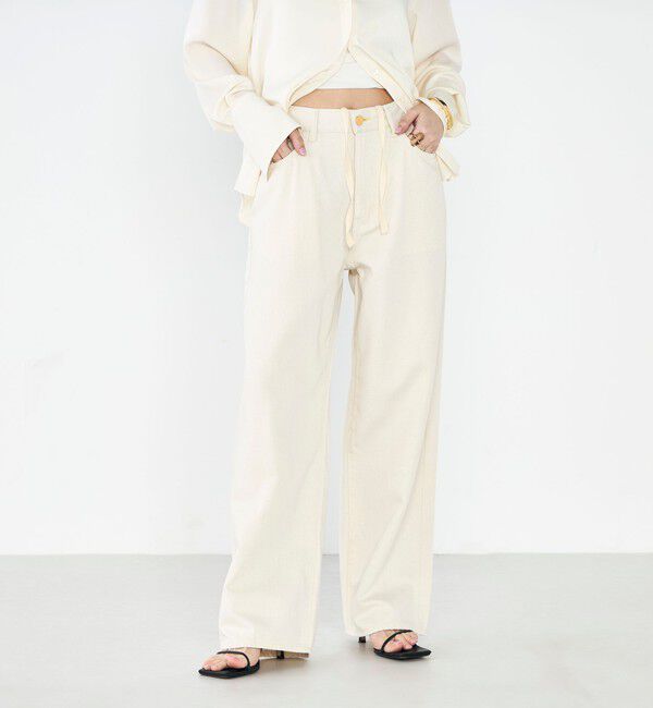 Rie Miller「【RM denim】リネン混ひも付きリラックスパンツ」|その他|