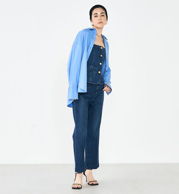 Rie Miller「【RM denim】スリットクロップドセンタープレスデニム」|デニム|