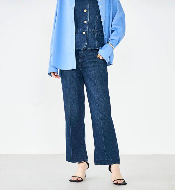 Rie Miller「【RM denim】スリットクロップドセンタープレスデニム」|デニム|