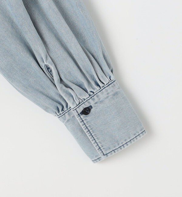 Rie Miller「【RM denim】フリルギャザーデニムブラウス」|シャツ・ブラウス|