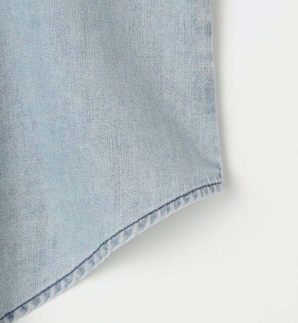 Rie Miller「【RM denim】フリルギャザーデニムブラウス」|シャツ・ブラウス|