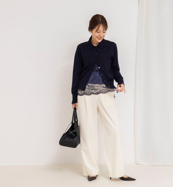NOLLEY'S「ウォッシャブル裾レース2WAYオトナサテンブラウス」|シャツ・ブラウス|