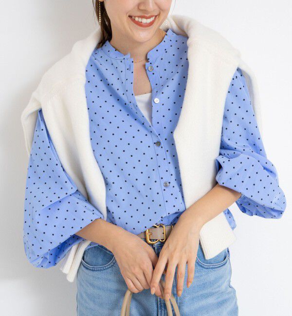 NOLLEY'S「ウォッシャブル襟フリルブラウス」|シャツ・ブラウス|ブルー系3