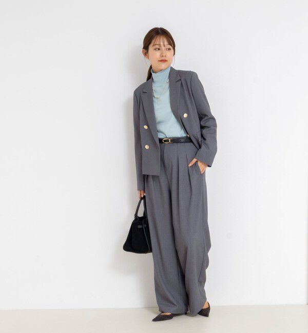 NOLLEY'S sophi「《セットアップ対応》ウォッシャブルウール混ツイルハイウエストワイドパンツ」|その他|