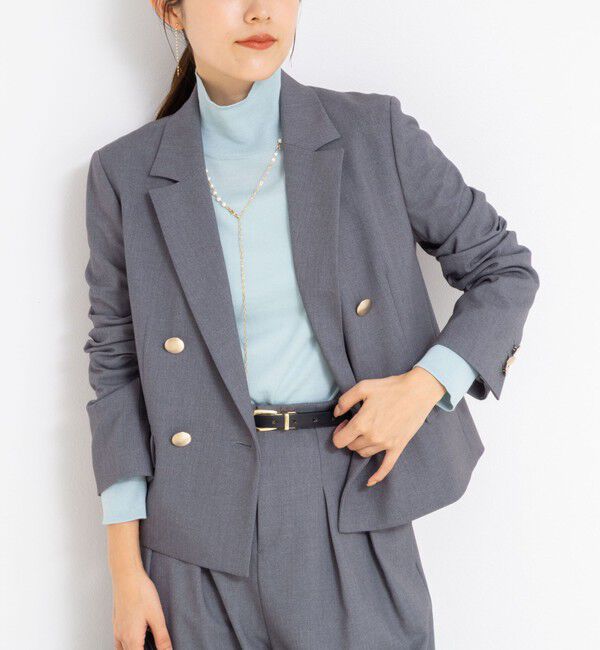 NOLLEY'S sophi「《セットアップ対応》ウォッシャブルウール混ツイルショートジャケット」|テーラードジャケット|ミディアムグレー