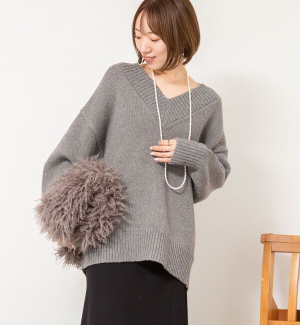 NOLLEY'S sophi「ブライト紡毛Vネックプルオーバー」|ニット・セーター|