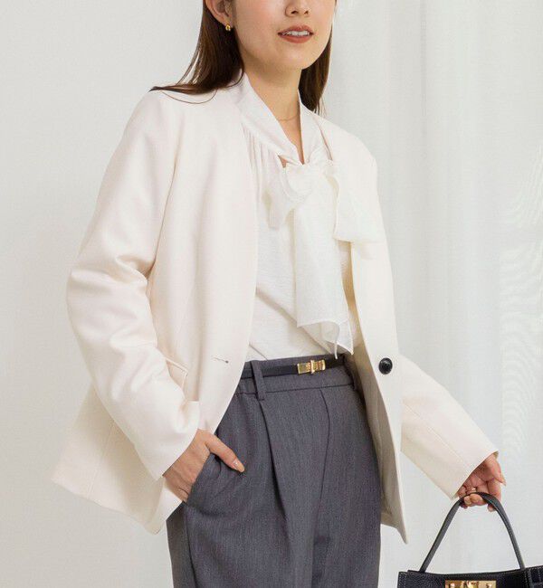 NOLLEY'S「ウォッシャブルシアーボウタイ2WAYブラウス」|シャツ・ブラウス|
