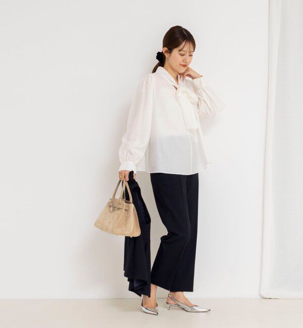 NOLLEY'S「ウォッシャブルシアーボウタイ2WAYブラウス」|シャツ・ブラウス|