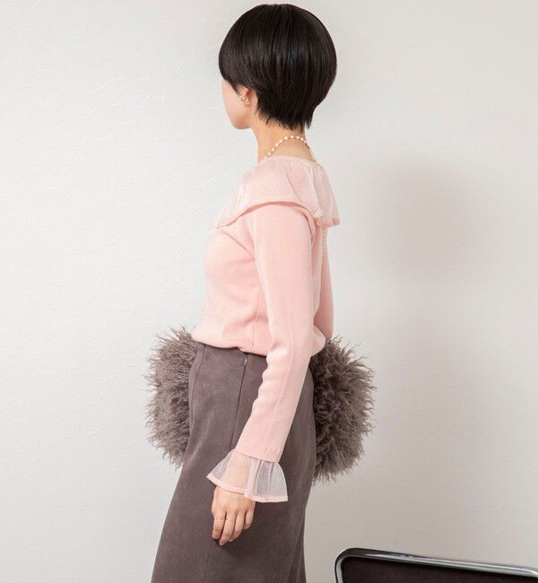 NOLLEY'S sophi「《手洗い可能》シアーフリル総針プルオーバー」|ニット・セーター|