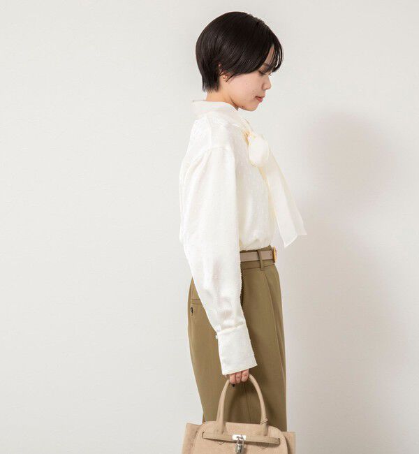 NOLLEY'S sophi「ウォッシャブルサテンドビーボウタイブラウス」|シャツ・ブラウス|