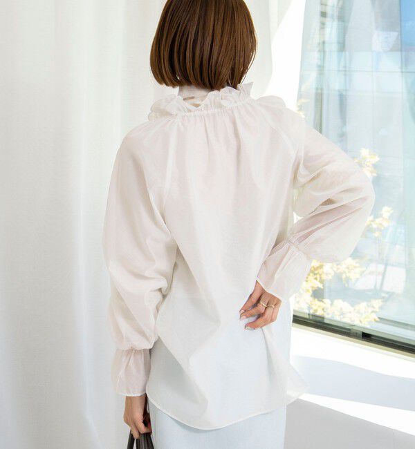 NOLLEY'S sophi「ウォッシャブルオーガンジーフリルブラウス」|シャツ・ブラウス|
