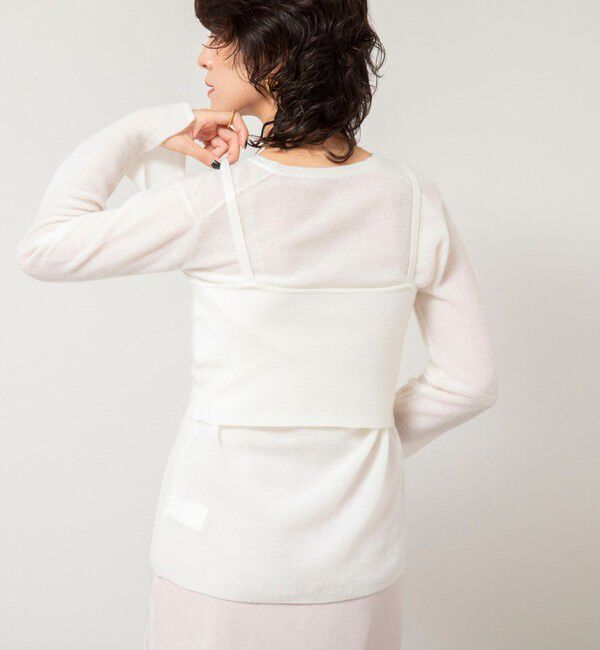 NOLLEY'S sophi「《手洗い可能》モヘヤ混片畦ミディ丈Cネックカーディガン」|カーディガン|