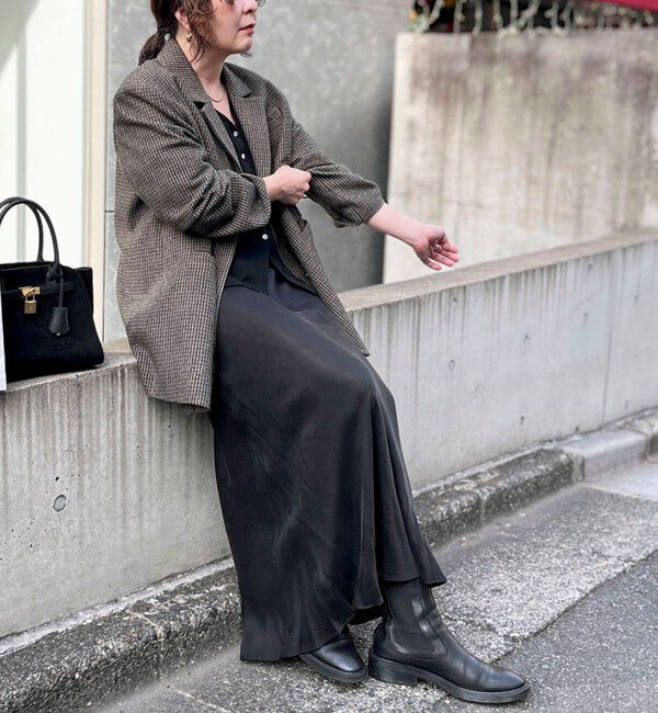 NOLLEY'S「ウォッシャブルフィブリルサテンバイヤススカート」|フレア|