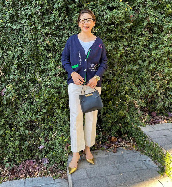 Rie Miller「《手洗い可能》ハンド刺繍Vネックカーディガン」|カーディガン|