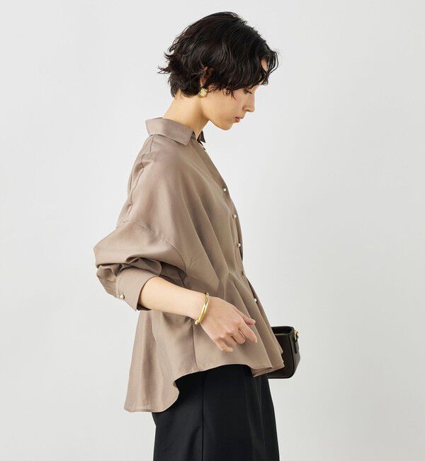 NOLLEY'S「ウォッシャブルパール釦スキッパータックブラウス」|シャツ・ブラウス|