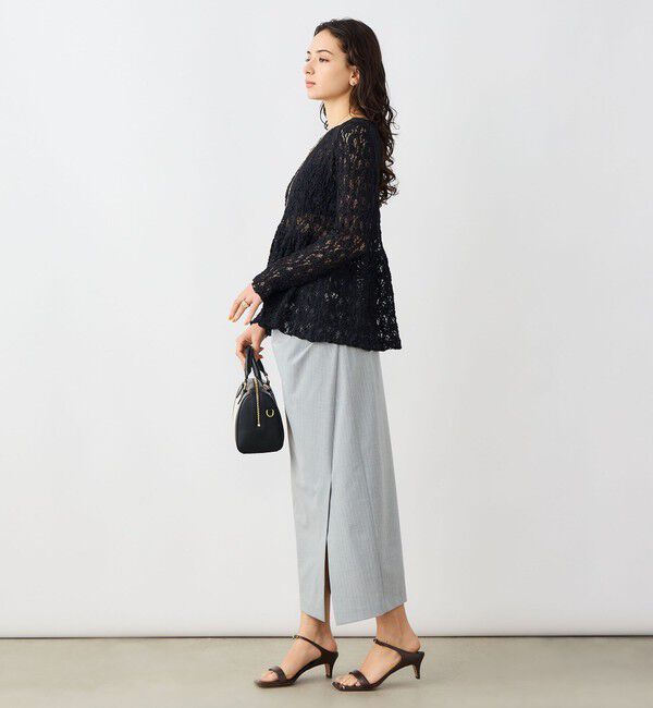 NOLLEY'S sophi「ウォッシャブルストライプドレープタイトスカート」|タイト|