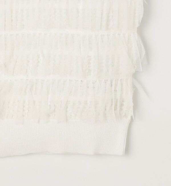 NOLLEY'S「《手洗い可能》チュールフリンジVネックベスト」|ベスト・ジレ|